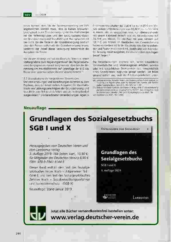 Vorschauseite 4: Problemanzeige des Deutschen Vereins zur Bemessung des Bedarfs an Haushaltsenergie und des Mehrbedarfs bei dezentraler Warmwasserbereitung in Haushalten der Grundsicherung und Soz…