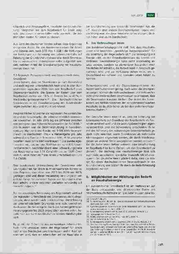 Vorschauseite 5: Problemanzeige des Deutschen Vereins zur Bemessung des Bedarfs an Haushaltsenergie und des Mehrbedarfs bei dezentraler Warmwasserbereitung in Haushalten der Grundsicherung und Soz…