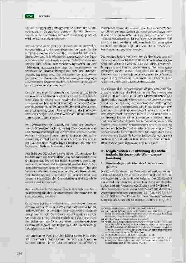 Vorschauseite 6: Problemanzeige des Deutschen Vereins zur Bemessung des Bedarfs an Haushaltsenergie und des Mehrbedarfs bei dezentraler Warmwasserbereitung in Haushalten der Grundsicherung und Soz…