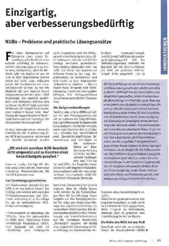 Vorschauseite 1: Einzigartig, aber verbesserungsbedürftig