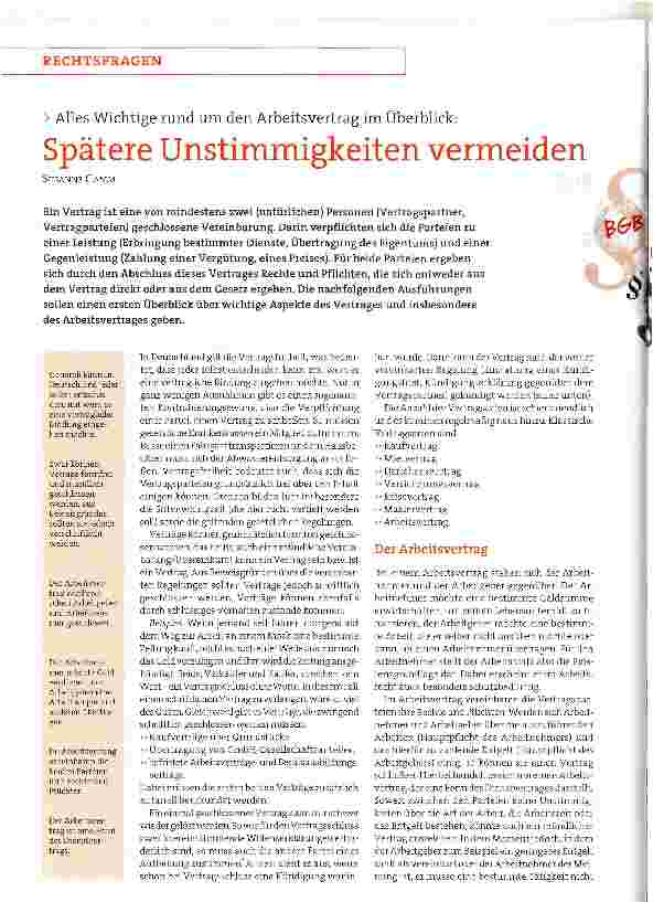 Vorschauseite 1: Spätere Unstimmigkeiten vermeiden