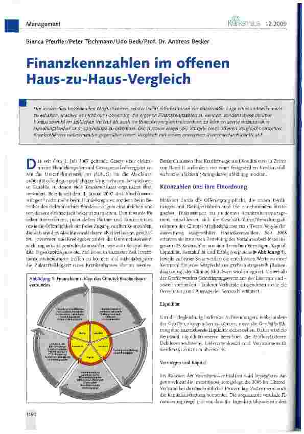 Vorschauseite 1: Finanzkennzahlen im offenen Haus-zu-Haus-Vergleich