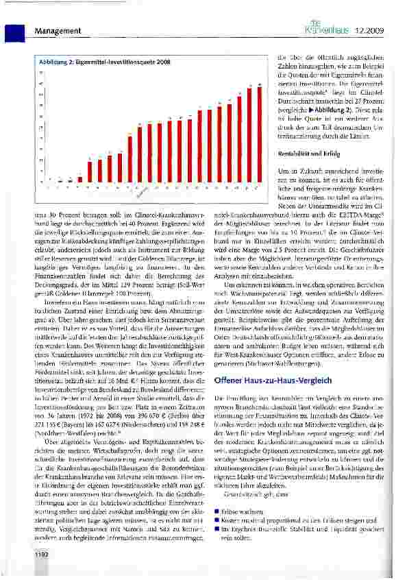 Vorschauseite 2: Finanzkennzahlen im offenen Haus-zu-Haus-Vergleich