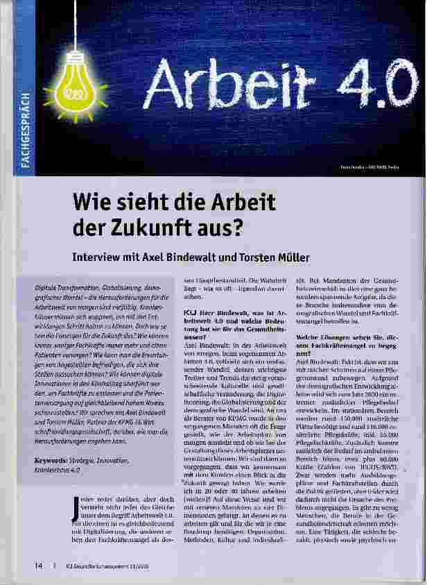 Vorschauseite 1: Wie sieht die Arbeit der Zukunft aus?