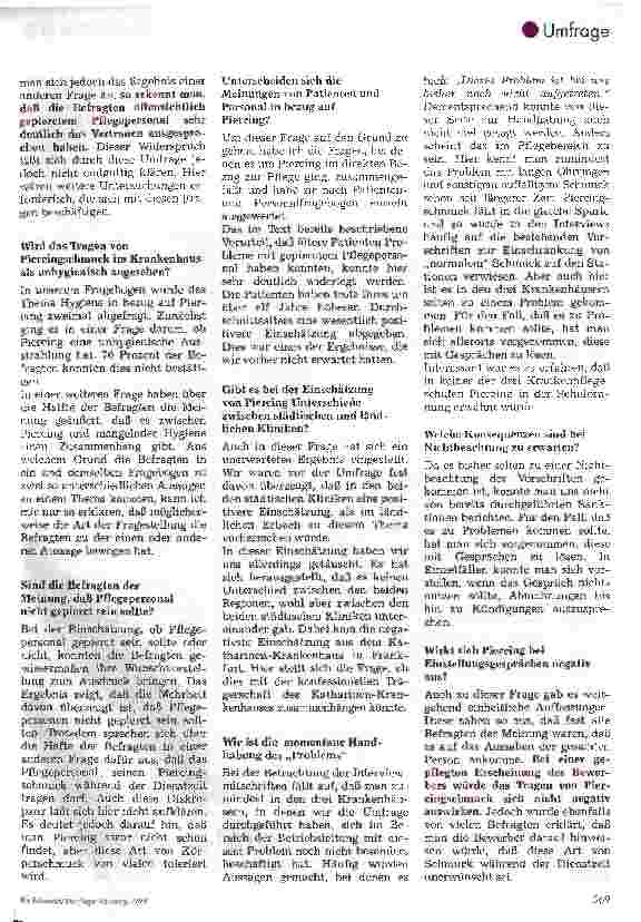 Vorschauseite 4: Piercing bei Krankenpflegepersonal