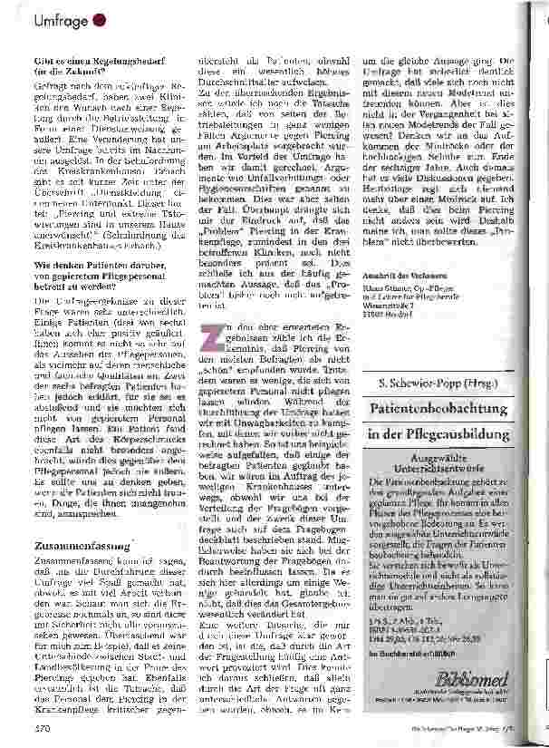 Vorschauseite 5: Piercing bei Krankenpflegepersonal