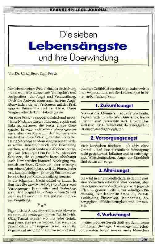 Vorschauseite 1: Die sieben Lebensängste und ihre Überwindung
