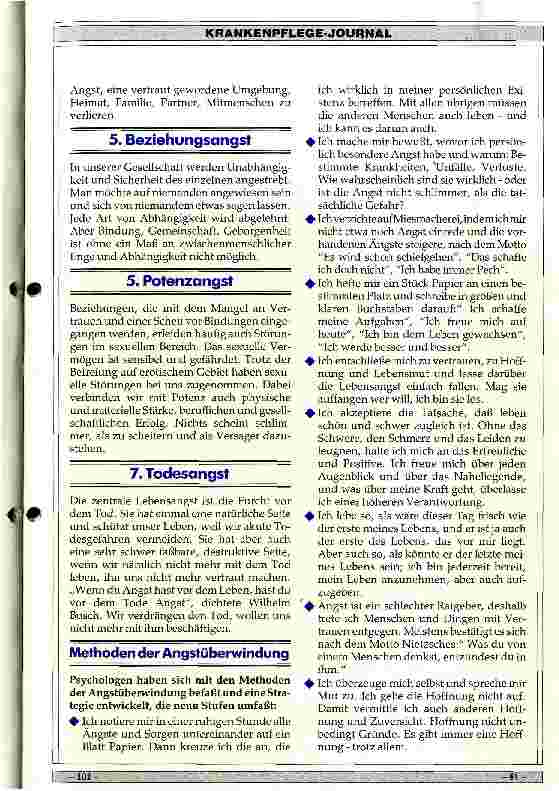 Vorschauseite 2: Die sieben Lebensängste und ihre Überwindung