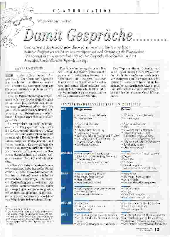 Vorschauseite 1: Damit Gespräche. .. Brücken schlagen. .. Wege der Kommunikation