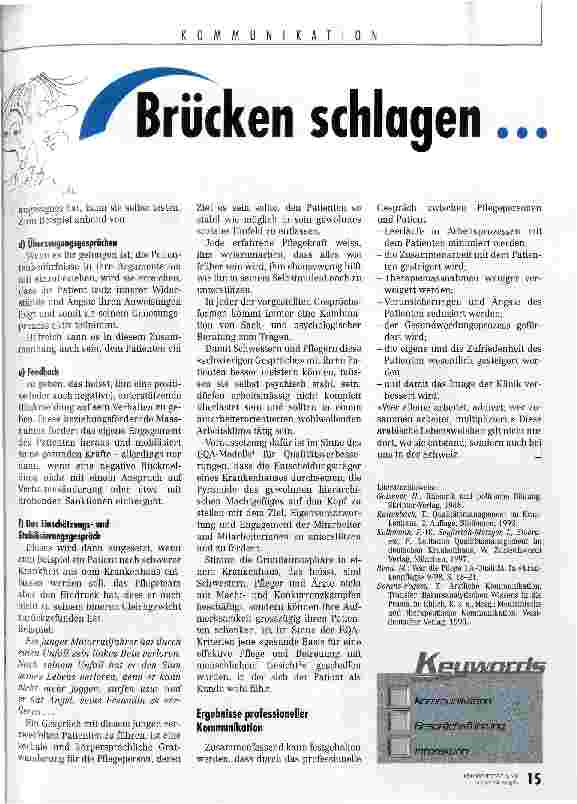 Vorschauseite 3: Damit Gespräche. .. Brücken schlagen. .. Wege der Kommunikation