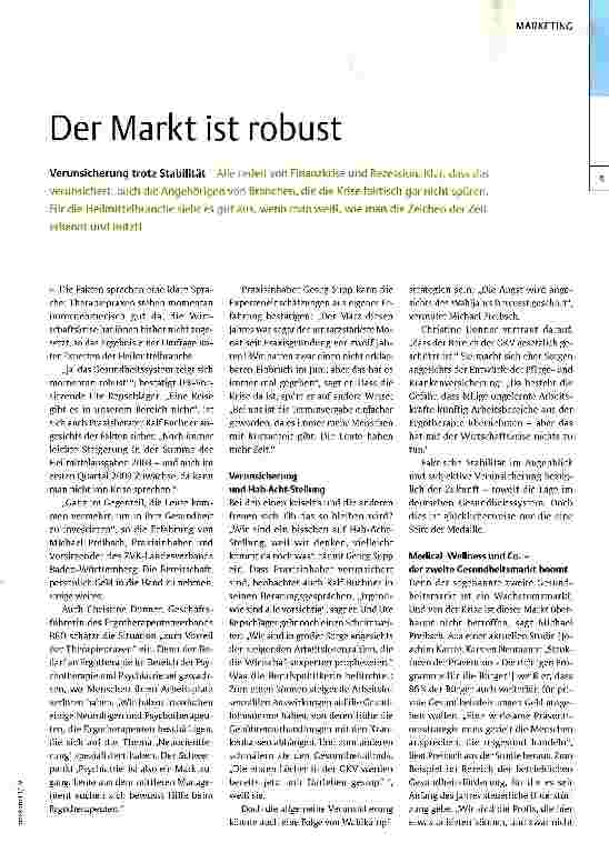 Vorschauseite 1: Der Markt ist robust