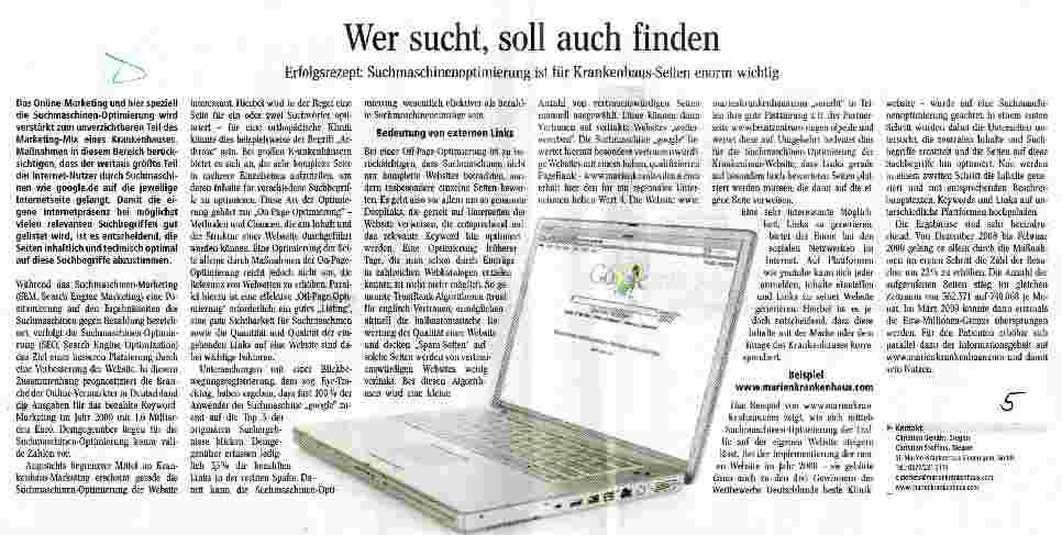 Vorschauseite 1: Wer sucht, soll auch finden