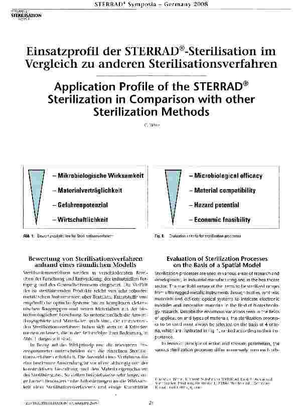 Vorschauseite 1: Einsatzprofil der STERRAD®-Sterilisation im Vergleich zu anderen Sterilisationsverfahren