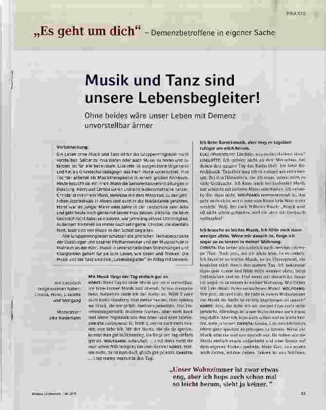 Vorschauseite 1: Musik und Tanz sind unsere Lebensbegleiter!