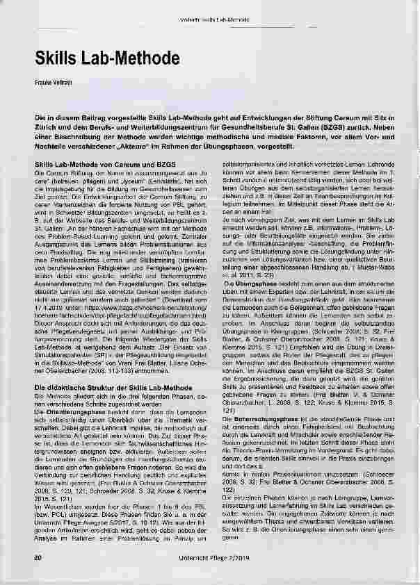 Vorschauseite 1: Skills Lab-Methode