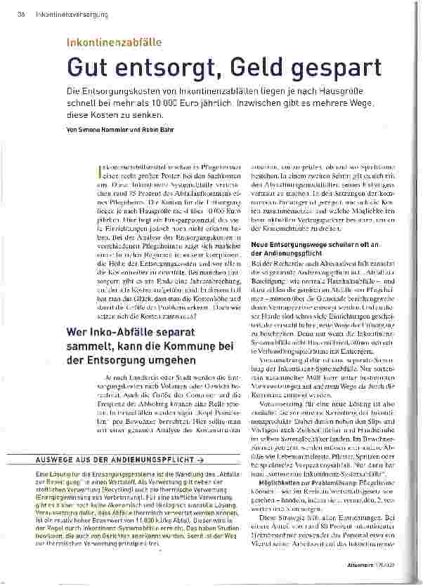 Vorschauseite 1: Gut entsorgt, Geld gespart