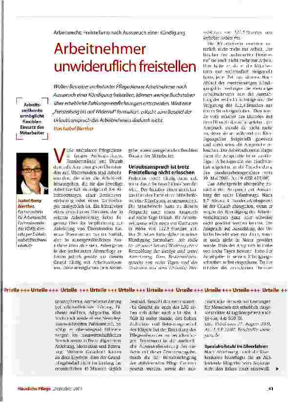 Vorschauseite 1: Arbeitnehmer unwideruflich freistellen