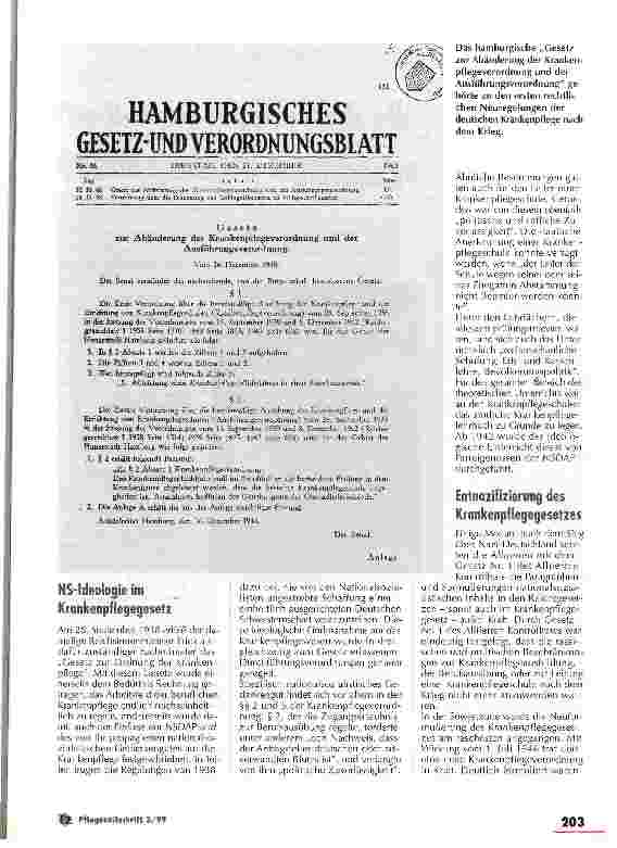 Vorschauseite 3: Entnazifizierung der deutschen Krankenpflege nach 1945 : Die Vergangenheit wurde nur mühsam bewältigt