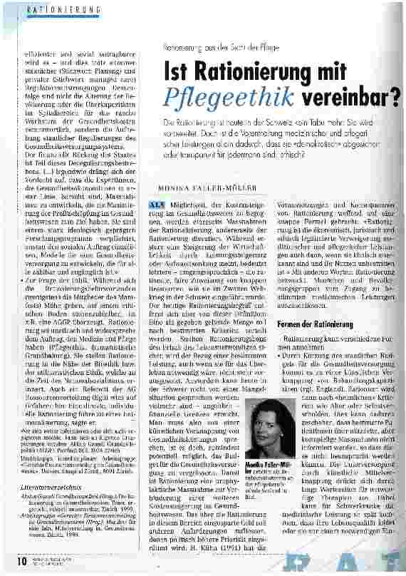 Vorschauseite 5: Ethisch verantwortbare Rationierung?