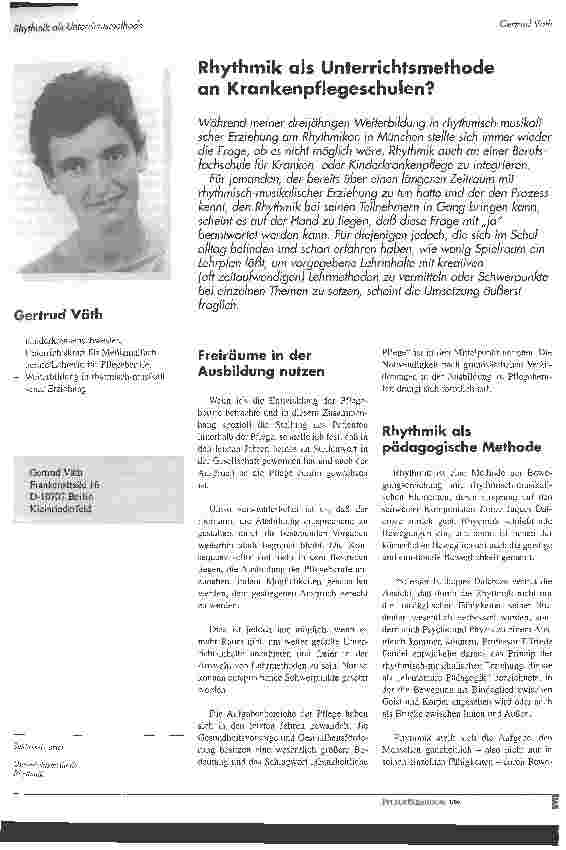 Vorschauseite 1: Rhythmik als Unterrichtsmethode an Krankenpflegeschulen?
