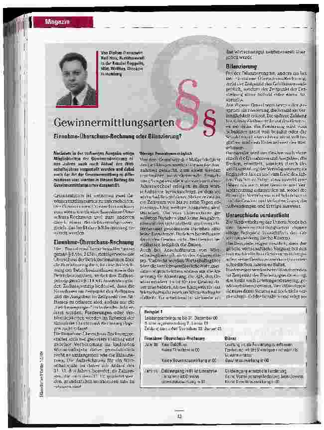 Vorschauseite 1: Gewinnermittlungsarten