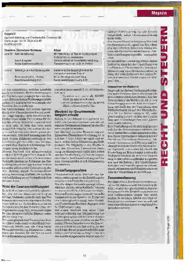 Vorschauseite 2: Gewinnermittlungsarten