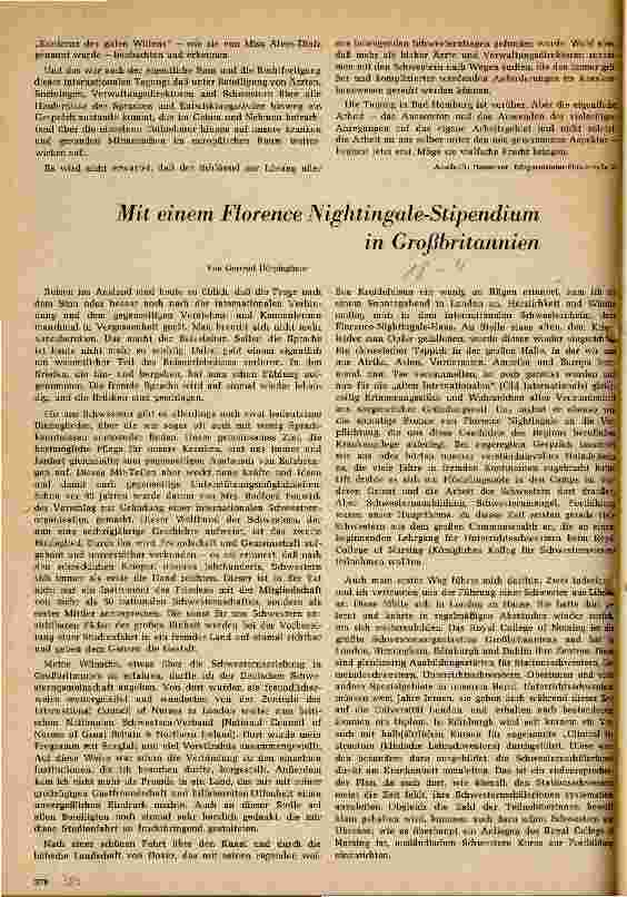 Vorschauseite 1: Mit einem Florence Nightingale-Stipendium in Großbritanien