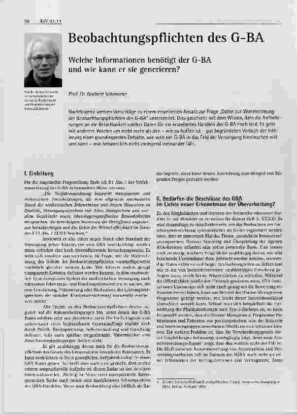 Vorschauseite 1: Beobachtungspflichten des G-BA