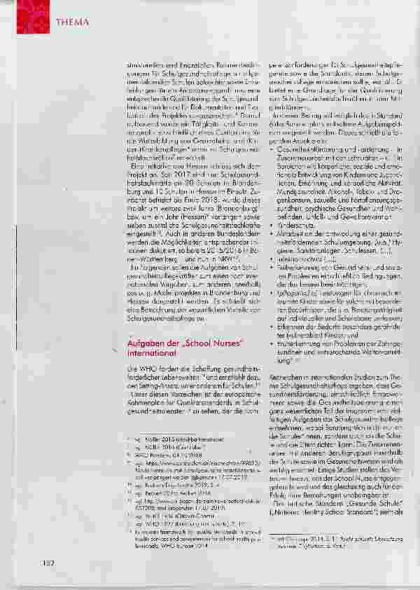 Vorschauseite 2: wo PFLEGE UND SOZIALE ARBEIT SICH VERBINDEN Schulgesundheitspflege