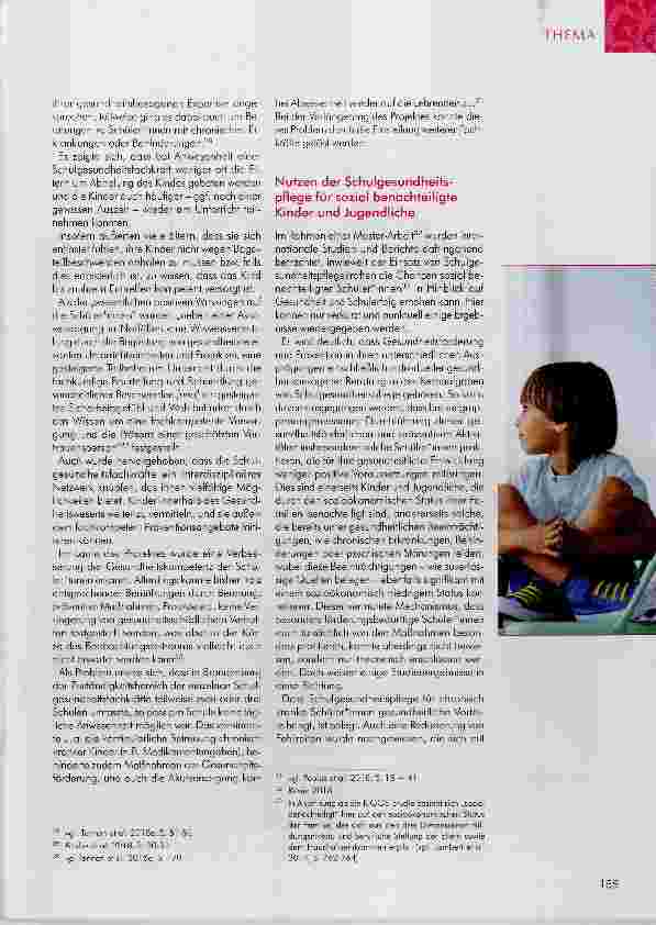 Vorschauseite 5: wo PFLEGE UND SOZIALE ARBEIT SICH VERBINDEN Schulgesundheitspflege