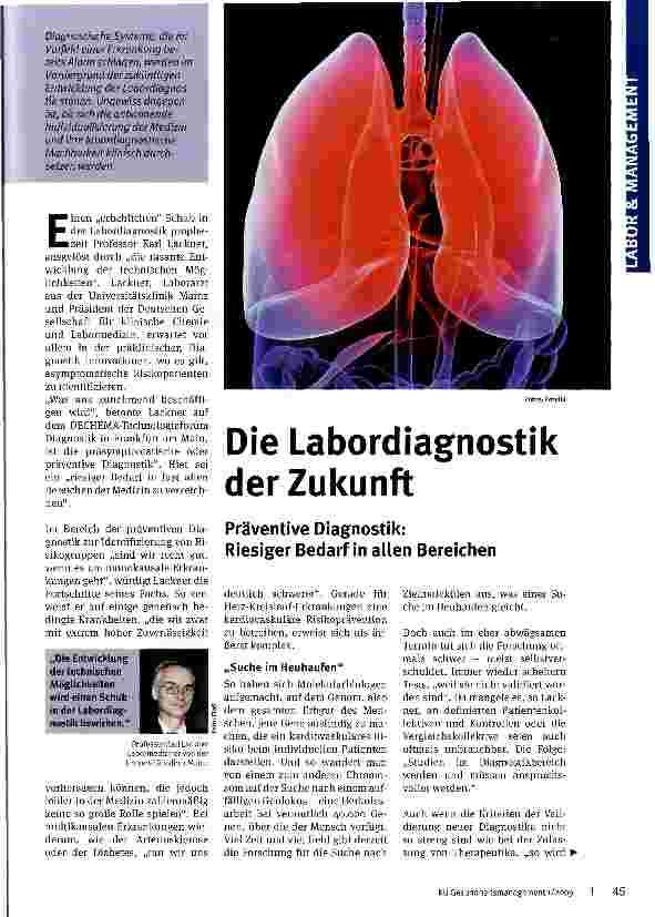 Vorschauseite 1: Die Labordiagnostik der Zukunft