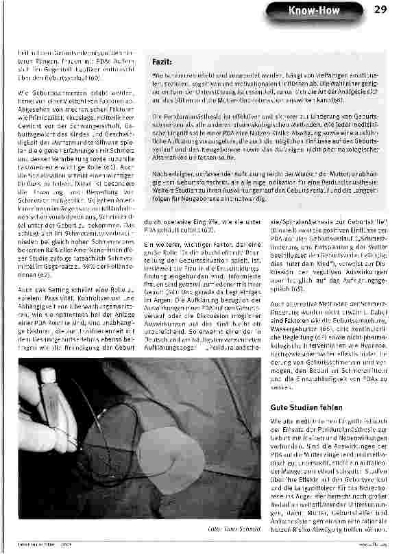 Vorschauseite 4: Periduralanästhesie für alle?