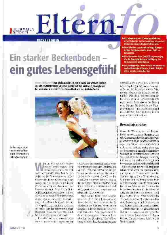 Vorschauseite 1: Ein starker Beckenboden -ein gutes Lebensgefühl