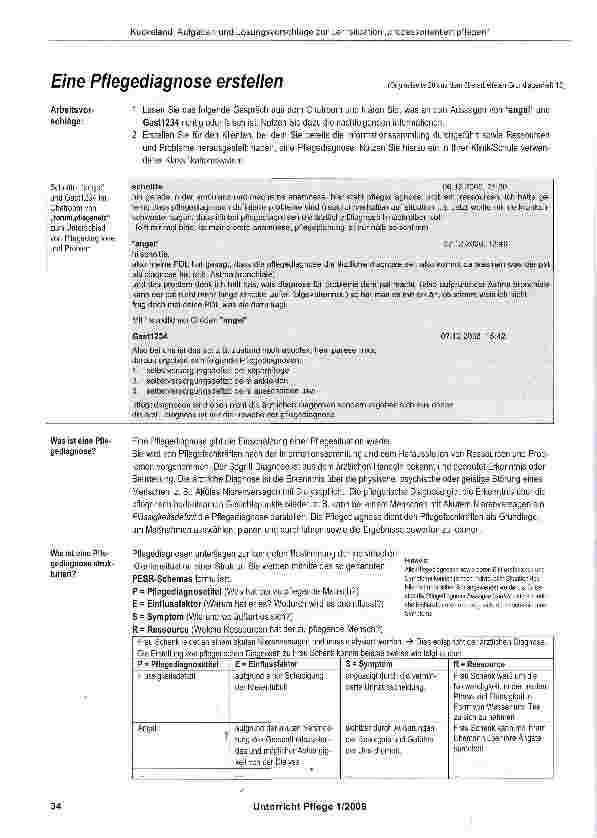 Vorschauseite 2: Aufgaben und Lösungsvorschläge zur Lernsituation „prozessorientiert pflegen