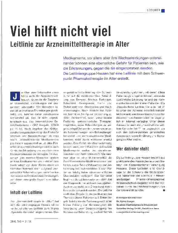 Vorschauseite 1: Viel hilft nicht viel