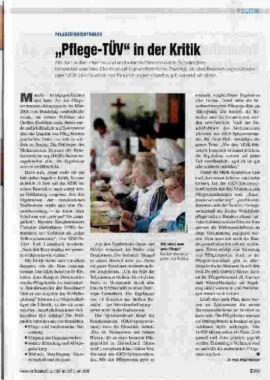 Vorschauseite 1: „Pflege-TUV in der Kritik