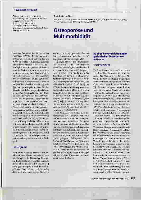 Vorschauseite 1: Osteoporose und Multimorbidität