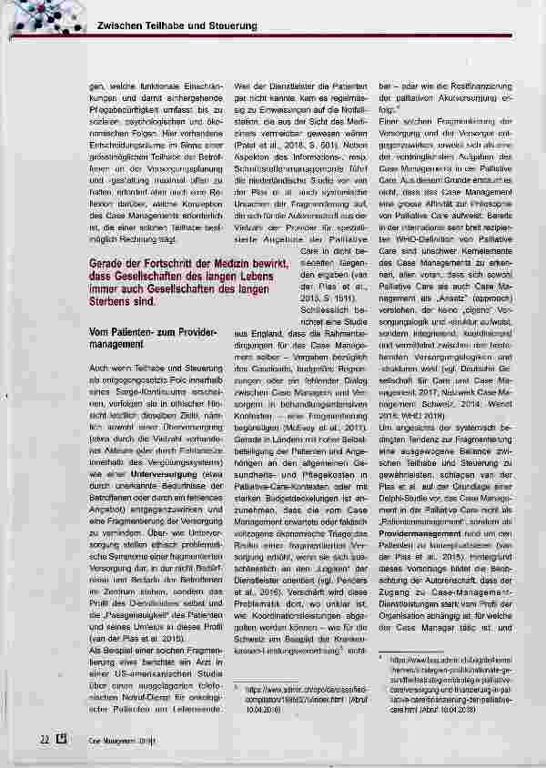 Vorschauseite 3: Zwischen Teilhabe und Steuerung; Ethische Perspektiven des Case Managements in der ambulanten Palliative Care