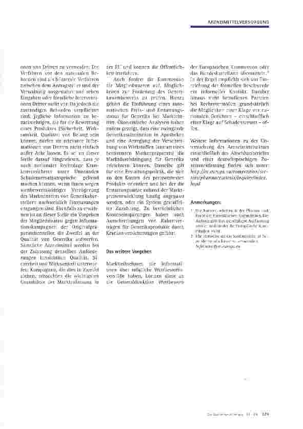 Vorschauseite 6: Die Untersuchung des Arzneimittelsektors