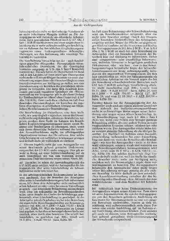 Vorschauseite 3: Abbruch eines Stellenbesetzungsverfahrens öffentlich-rechtlicher Arbeitgeber Rechtsweg zu den Verwaltungsgerichten - Schadensersatz-/Entschädigungsanspruch interne Stellenbesetzung