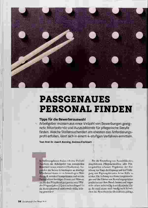 Vorschauseite 1: PASSGENAUES PERSONAL FINDEN