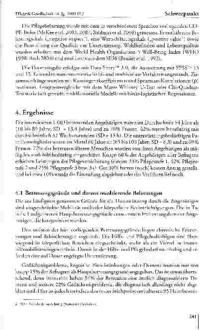 Vorschauseite 6: Der Einfluss von Betreuungsbedarf und psychosozialen Determinanten auf Belastung und Wohlbefinden von pflegenden Angehörigen alter Menschen. Ergebnisse aus der deutschen Teilstich…
