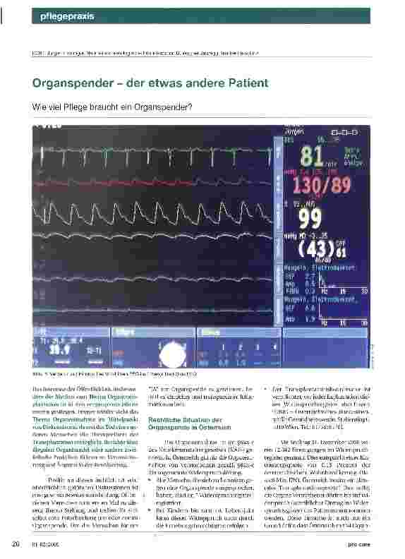 Vorschauseite 1: Organspender - der etwas andere Patient