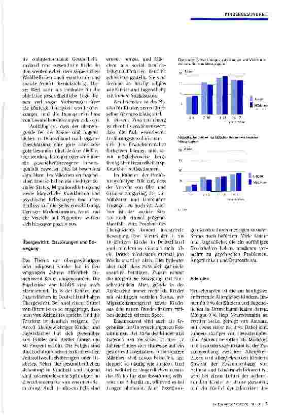 Vorschauseite 2: Kindergesundheit in DeutschlandDie Ergebnisse des Kinderund Jugendgesundheitssurvey
