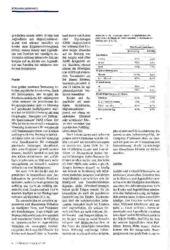 Vorschauseite 3: Kindergesundheit in DeutschlandDie Ergebnisse des Kinderund Jugendgesundheitssurvey