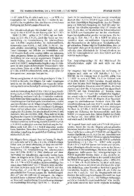Vorschauseite 3: Gleichheitsgrundsatz; erwerbsfähige Hilfebedürftige; behinderungsbedingter Mehrbedarf