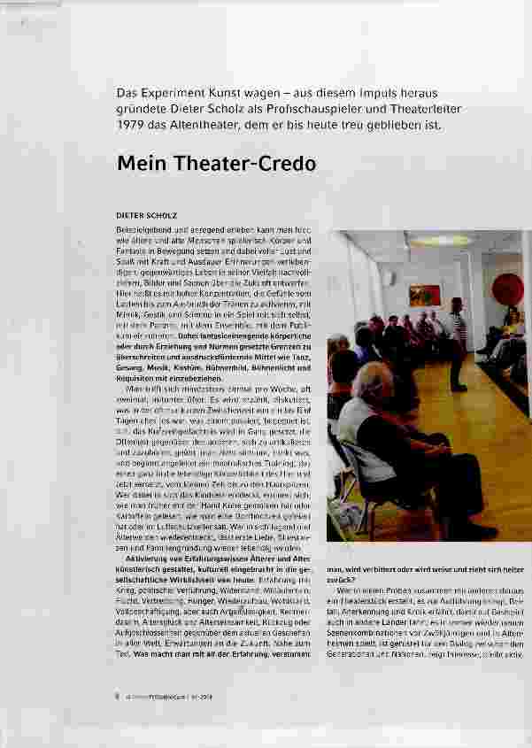 Vorschauseite 1: Mein Theater-Credo