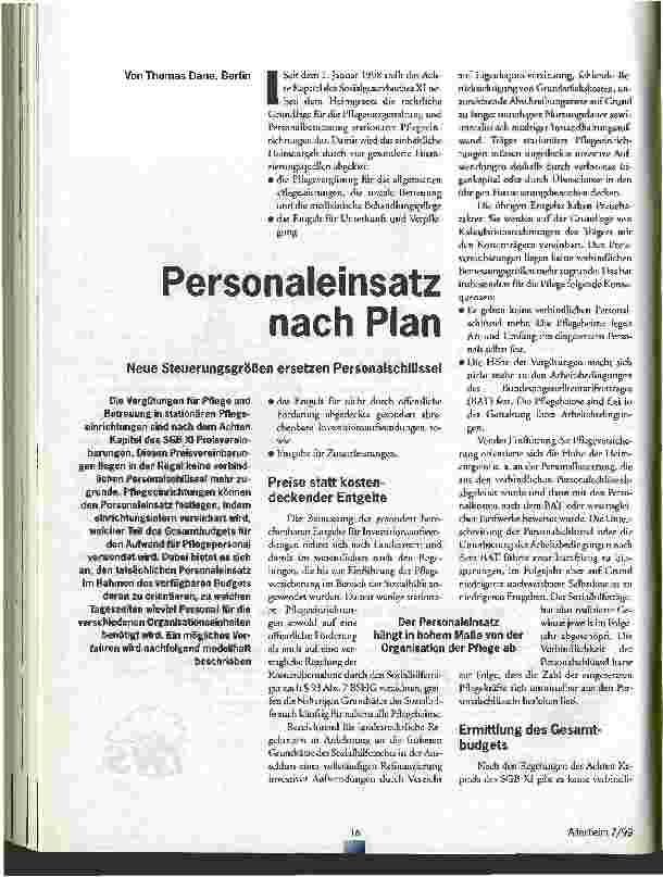 Vorschauseite 1: Personaleinsatz nach Plan