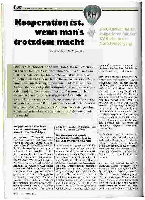 Vorschauseite 1: Kooperation ist, wenn mans trotzdem macht