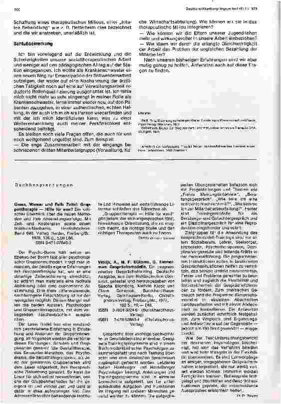 Vorschauseite 4: Die psychosomatisch tätige Schwester als Mitglied eines Behandlungsteams